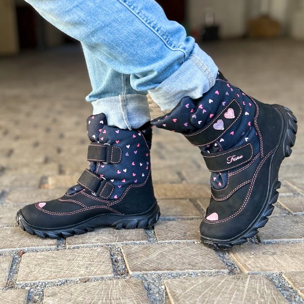 FARE KLASIK POLARIS dívčí zimní nepromokavé boty černé