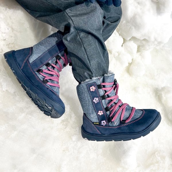 FARE MID-WIDE SNĚHULE dětské zimní nepromokavé boty modré