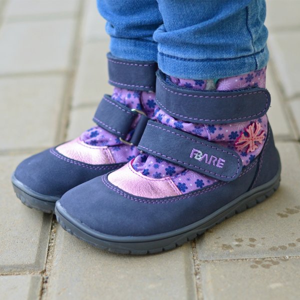 FARE BARE FINKY dětské zimní nepromokavé boty růžovo-modré