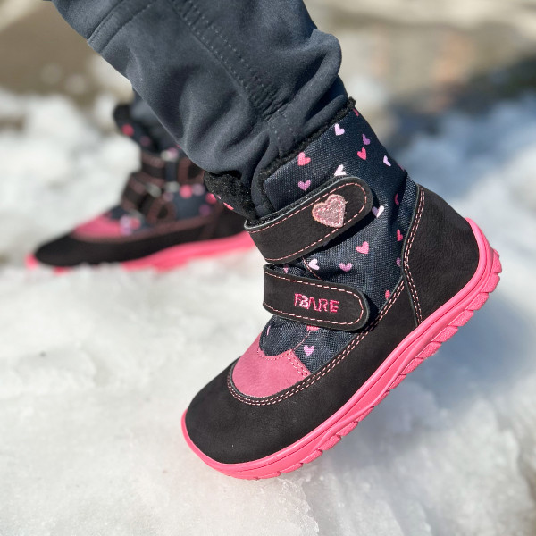 FARE BARE FINKY kid’s winter waterproof shoes black-pink