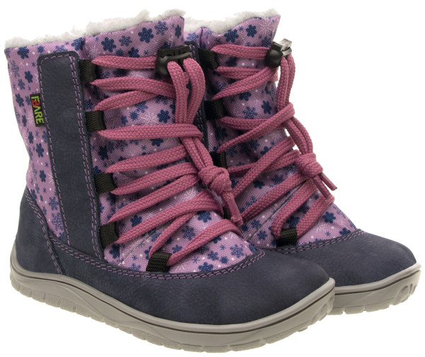 FARE BARE SNĚHULE Kinder-Winterstiefel, wasserdicht, rosa 