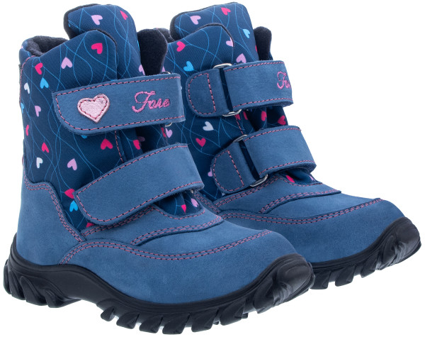 FARE KLASIK POLARIS Kinder-Winterstiefel, wasserdicht, blau-rosa