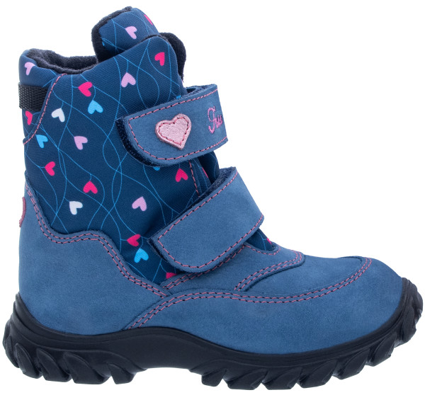 FARE KLASIK POLARIS Kinder-Winterstiefel, wasserdicht, blau-rosa