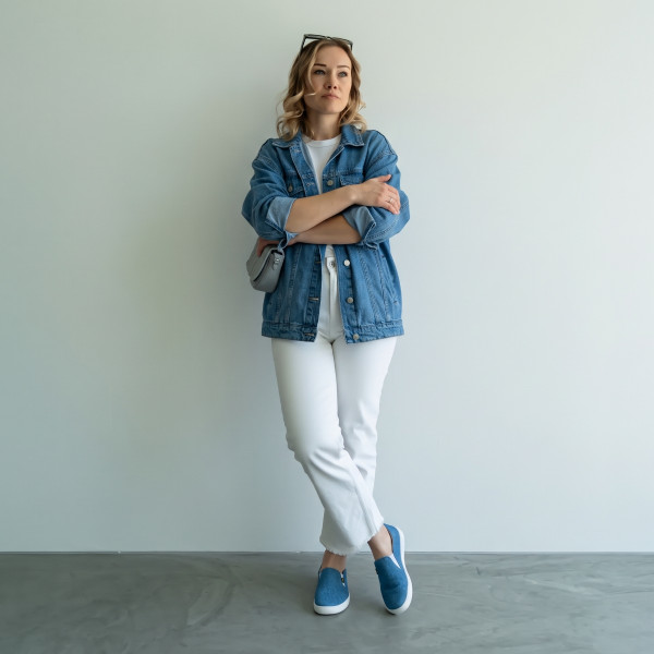 FARE MID-WIDE SLIP-ON tenisky modré