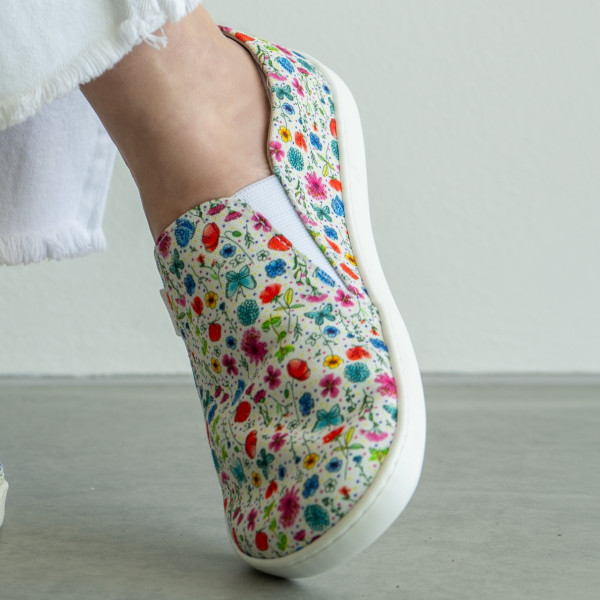 FARE BARE SLIP-ON tenisky flower