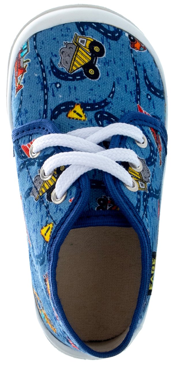 FARE KLASIK Dětské papuče šněrovací modré