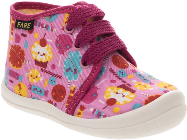 FARE KLASIK Dětské papuče šněrovací růžové