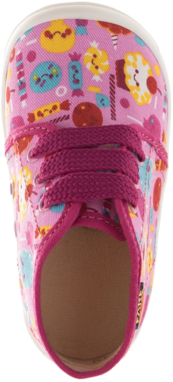 FARE KLASIK Dětské papuče šněrovací růžové