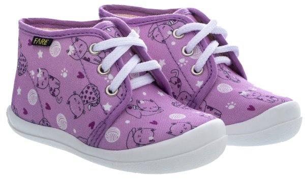FARE KLASIK Dětské papuče šněrovací fialové