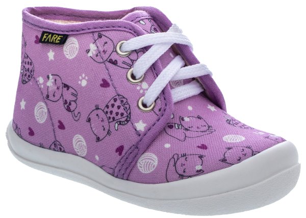 FARE KLASIK Dětské papuče šněrovací fialové