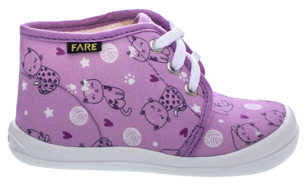 FARE KLASIK Dětské papuče šněrovací fialové