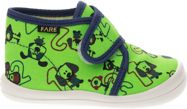 FARE KLASIK Dětské papuče na suchý zip zelené