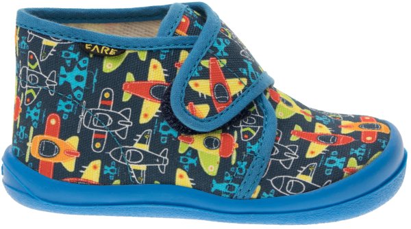 FARE KLASIK Dětské papuče na suchý zip modré