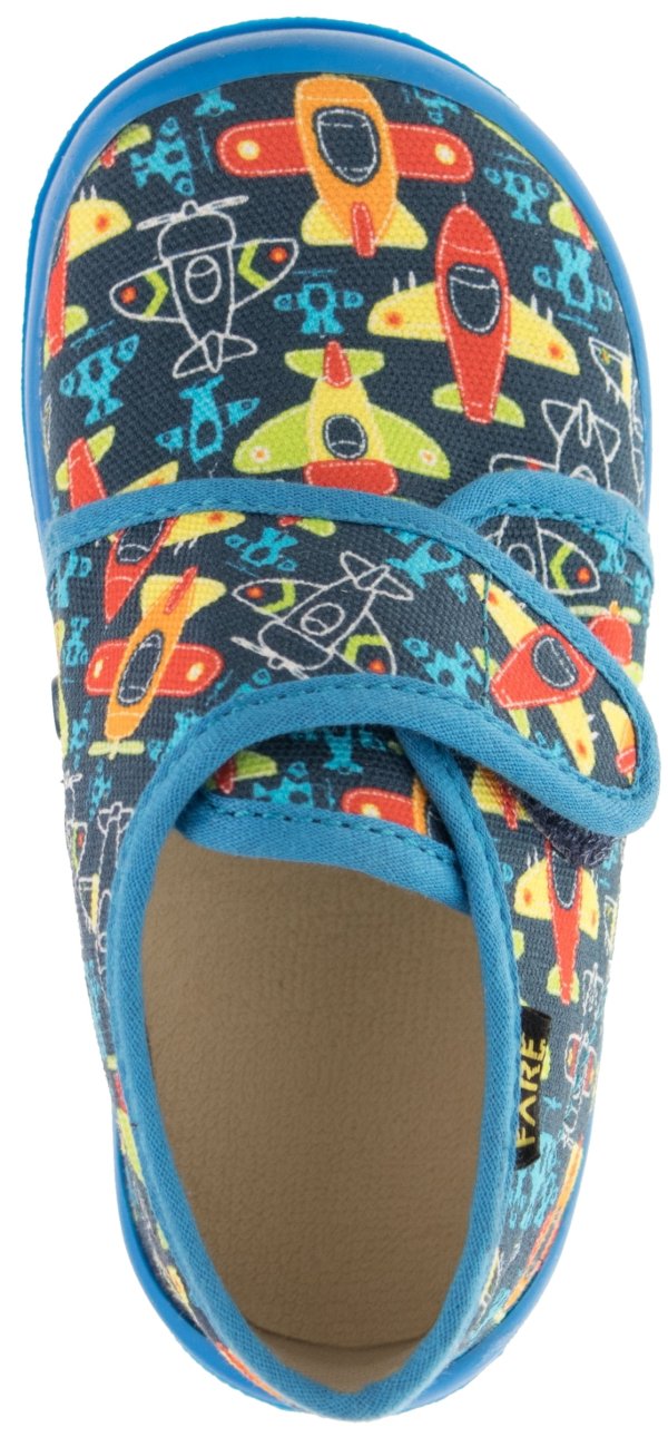 FARE KLASIK Dětské papuče na suchý zip modré