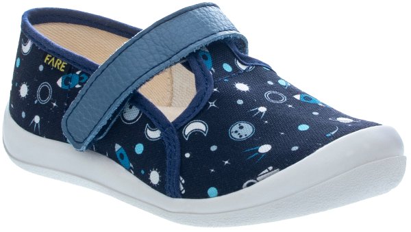 FARE KLASIK Dětské papuče na suchý zip modré