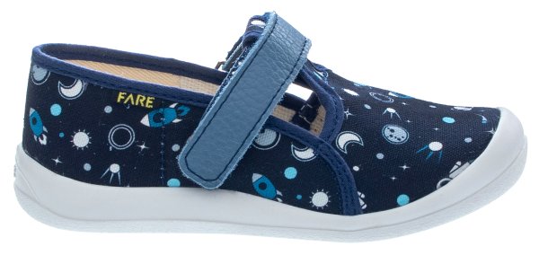 FARE KLASIK Dětské papuče na suchý zip modré