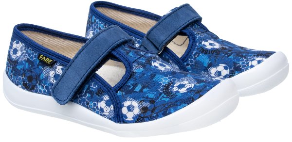 FARE KLASIK Dětské papuče na suchý zip modré