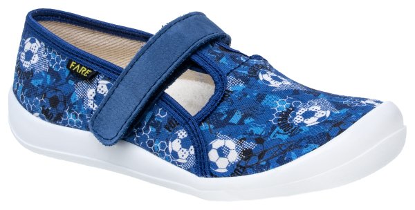 FARE KLASIK Dětské papuče na suchý zip modré