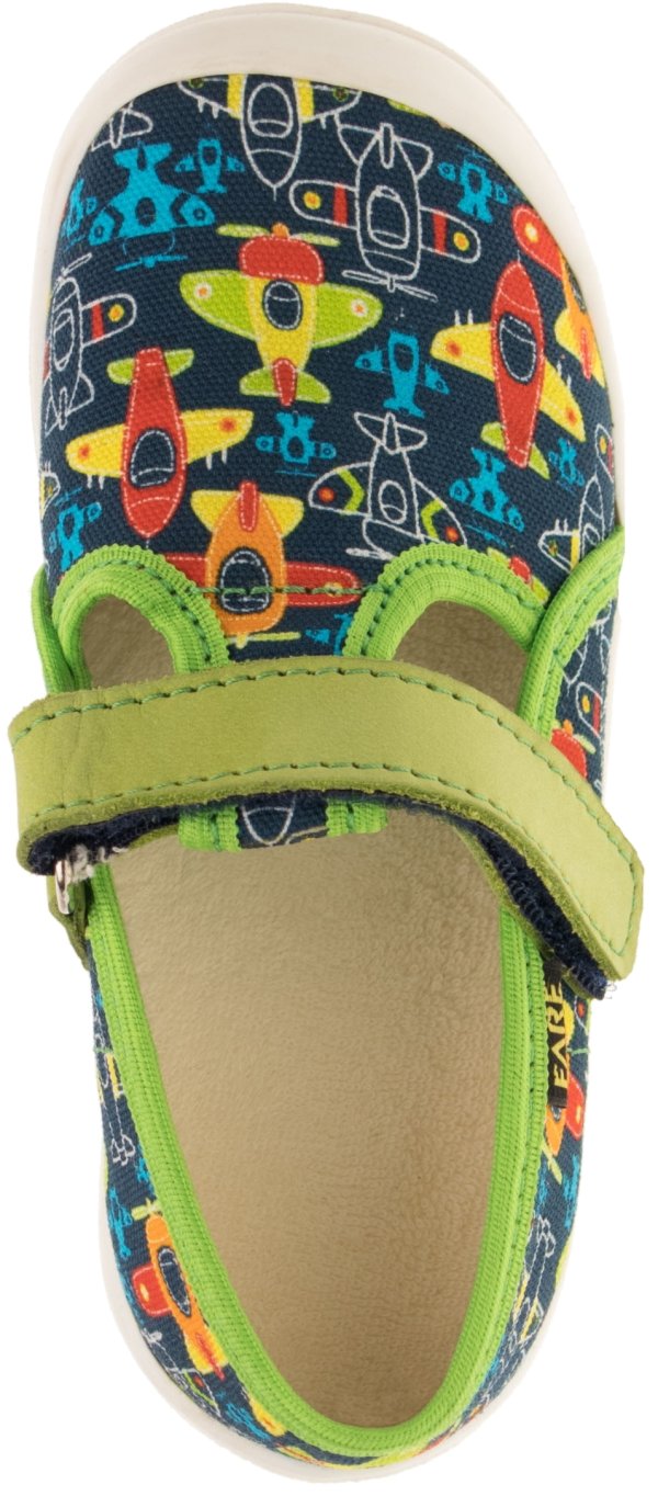 FARE KLASIK Dětské papuče na suchý zip zelené
