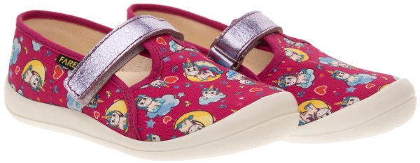 FARE KLASIK Dětské papuče na suchý zip červené