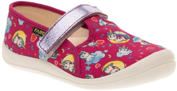 FARE KLASIK Dětské papuče na suchý zip červené