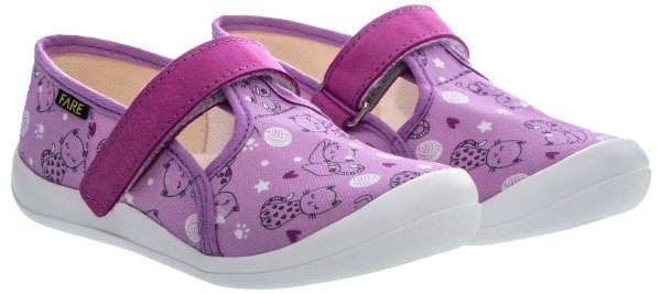 FARE KLASIK Dětské papuče na suchý zip fialové