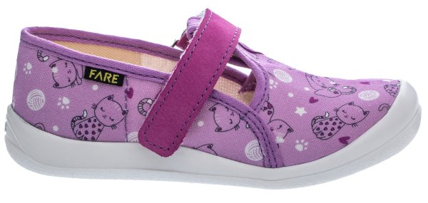 FARE KLASIK Dětské papuče na suchý zip fialové