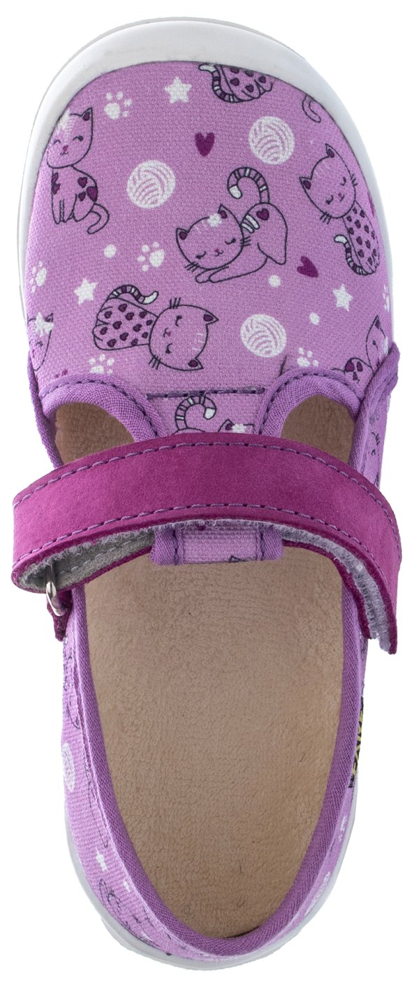 FARE KLASIK Dětské papuče na suchý zip fialové