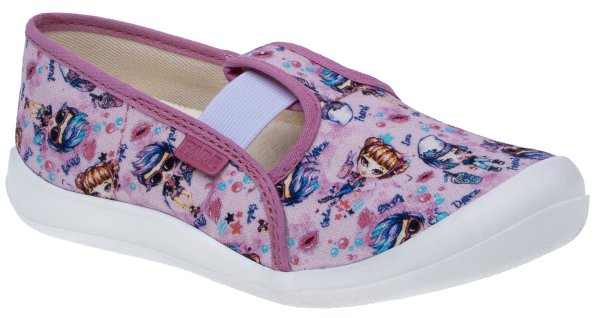 FARE KLASIK Dětské papuče na gumičku růžové