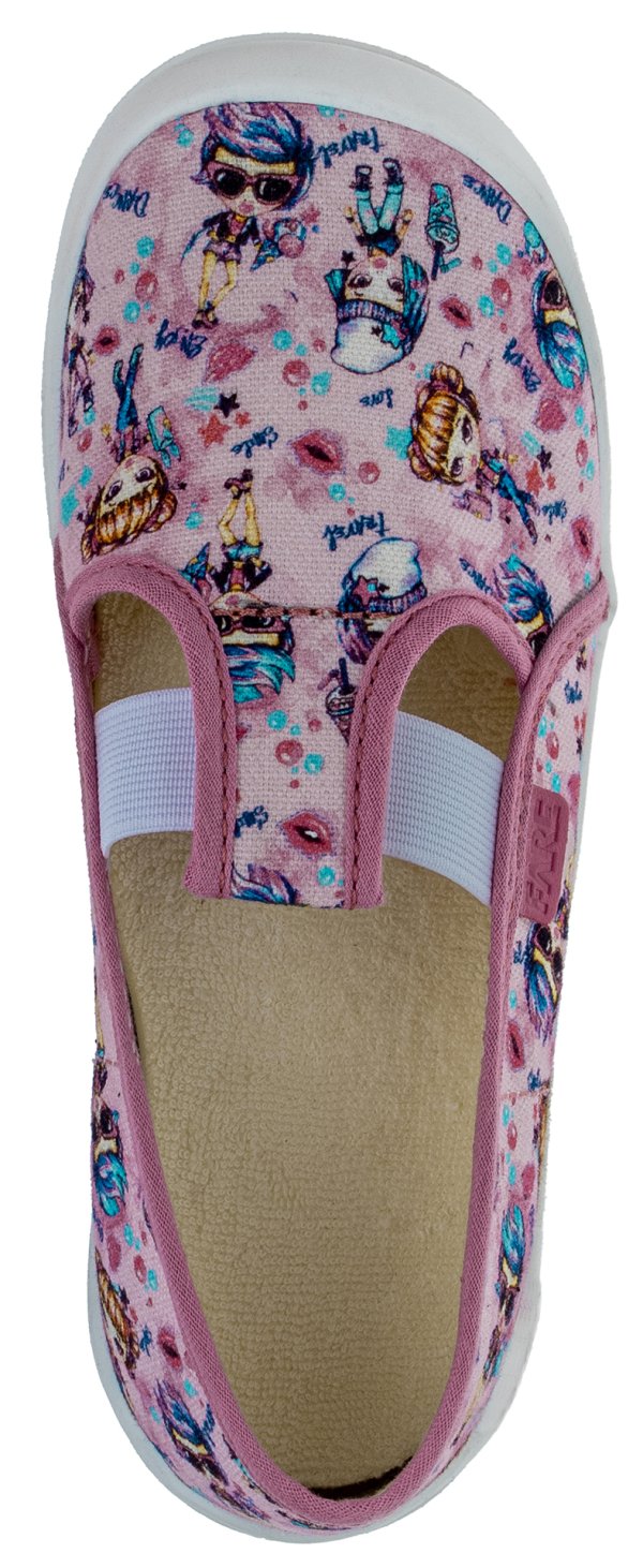 FARE KLASIK Dětské papuče na gumičku růžové