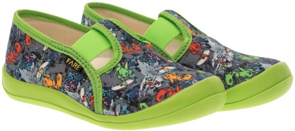 FARE KLASIK Dětské papuče na gumičku zelené