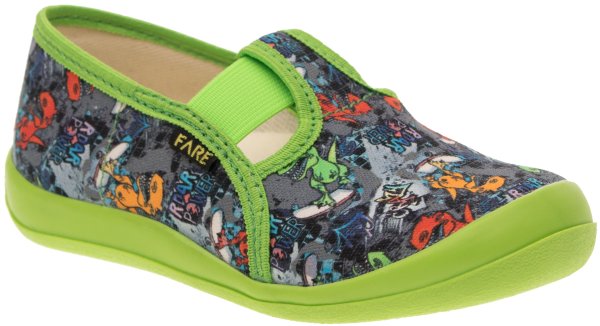 FARE KLASIK Dětské papuče na gumičku zelené