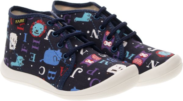 FARE KLASIK Dětské papuče šněrovací modré