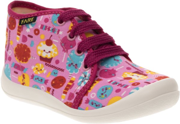 FARE KLASIK Dětské papuče šněrovací růžové