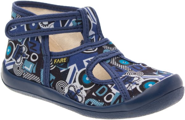 FARE KLASIK Dětské papuče na suchý zip modré