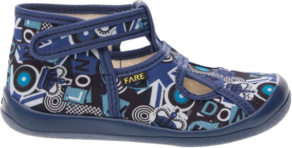 FARE KLASIK Dětské papuče na suchý zip modré