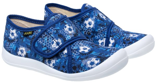 FARE KLASIK Dětské papuče na suchý zip modré