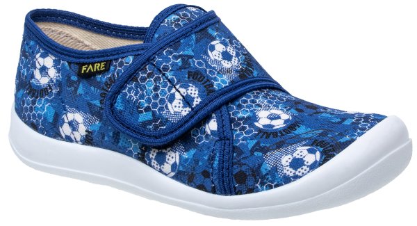 FARE KLASIK Dětské papuče na suchý zip modré