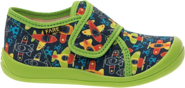 FARE KLASIK Dětské papuče na suchý zip zelené