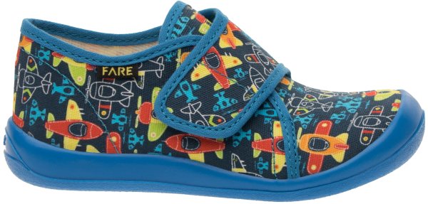 FARE KLASIK Dětské papuče na suchý zip modré