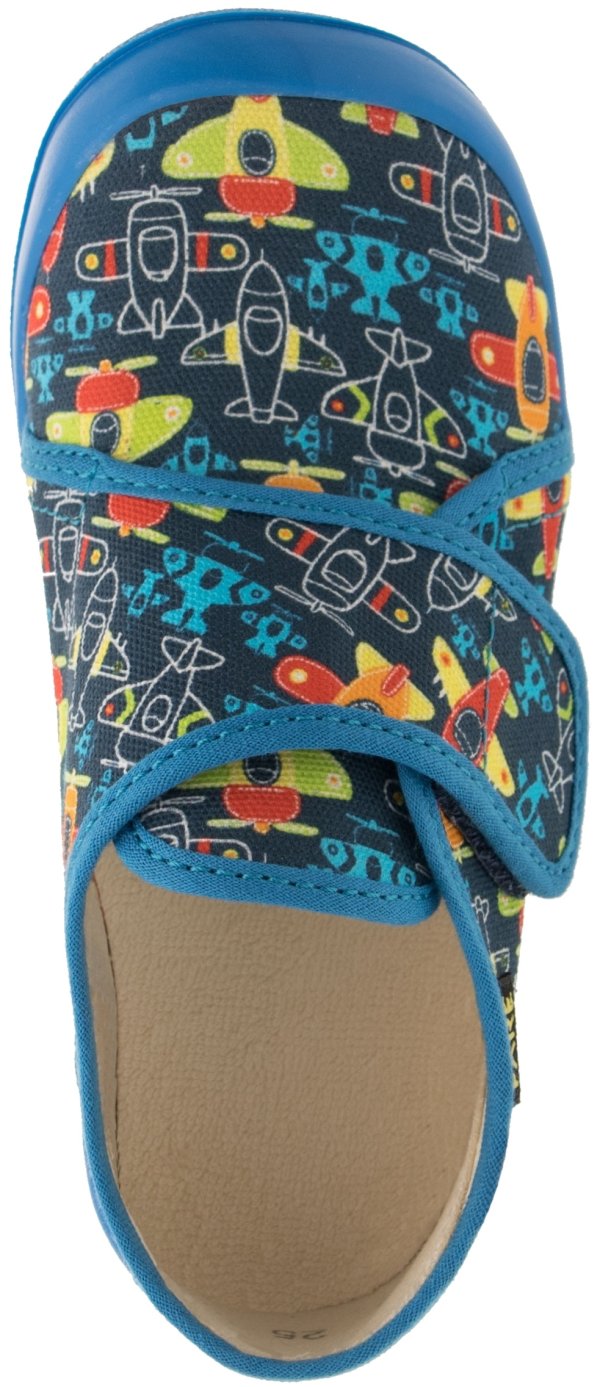 FARE KLASIK Dětské papuče na suchý zip modré