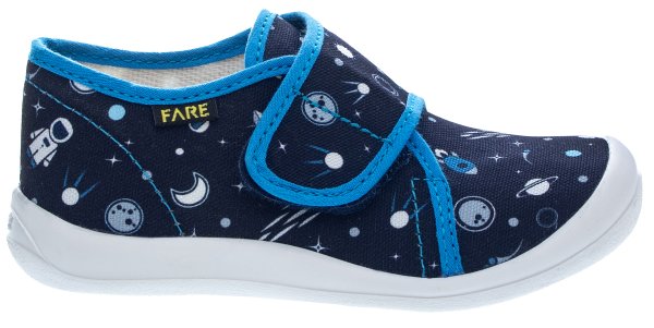 FARE KLASIK Dětské papuče na suchý zip modré