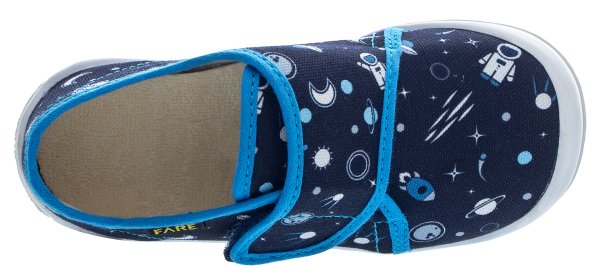 FARE KLASIK Dětské papuče na suchý zip modré