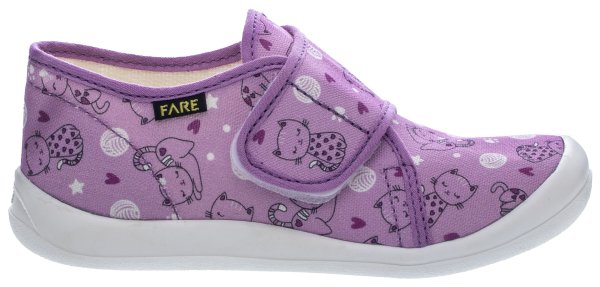 FARE KLASIK Dětské papuče na suchý zip fialové