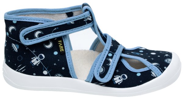 FARE KLASIK Dětské papuče na suchý zip modré