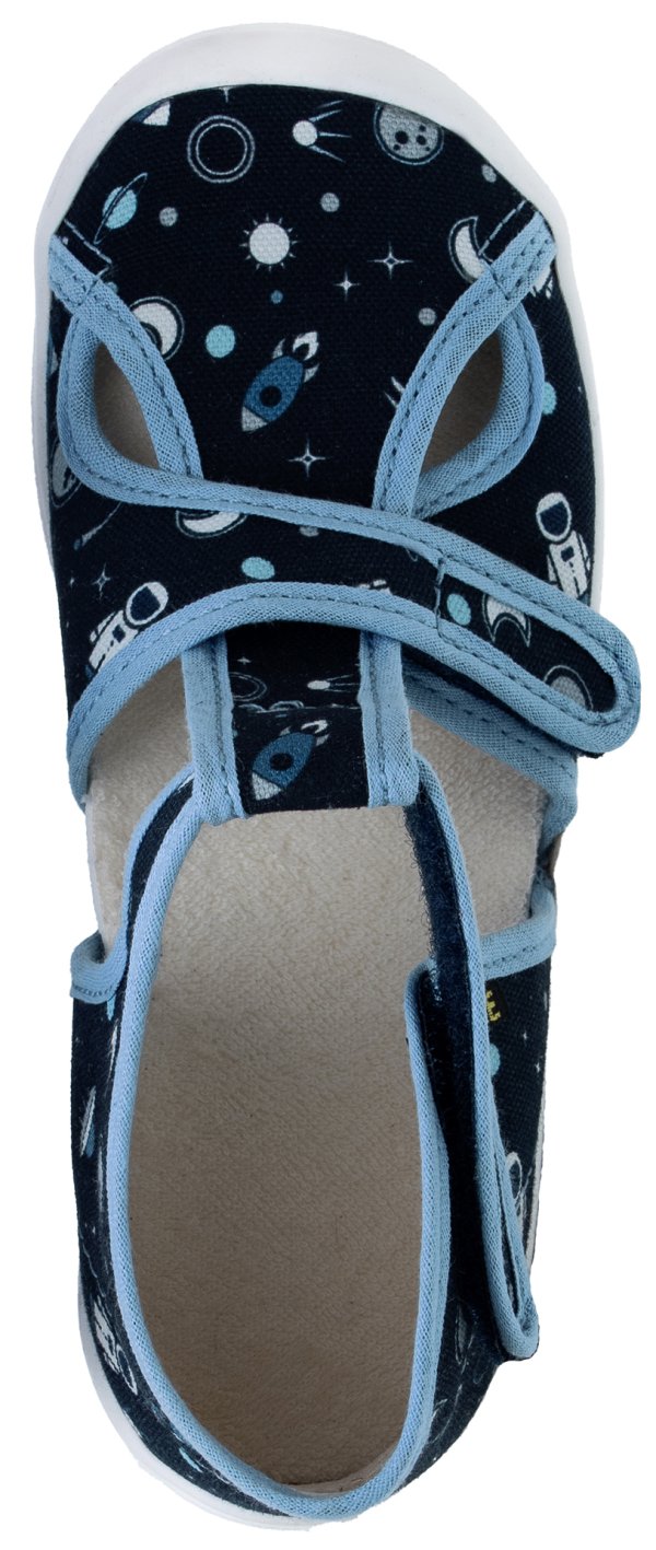 FARE KLASIK Dětské papuče na suchý zip modré