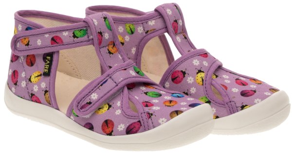 FARE KLASIK Dětské papuče na suchý zip růžové