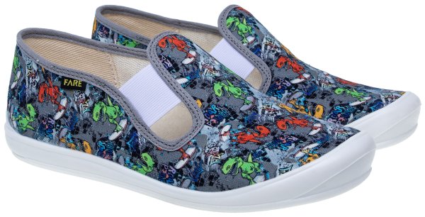 FARE KLASIK Dětské papuče na gumičku šedé