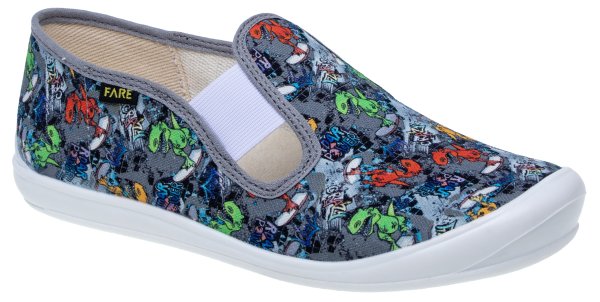 FARE KLASIK Dětské papuče na gumičku šedé