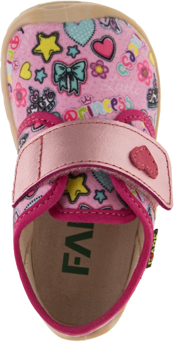 FARE FIRST KIDDY dětské papuče na suchý zip růžové